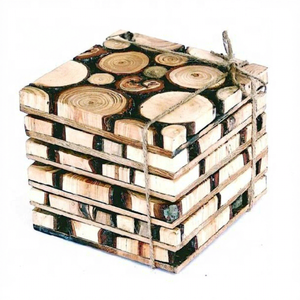 Best Quality Eco-Friendly Minimalist Square 4 Mango Wood Bark Handcrafted <b>Drink</b> <b>Coasters</b> Mats/Pads <b>for</b> Tea Coffee Wine Kitchen - Product Image 1
