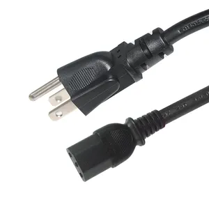 Ac Cable Electric Computer Extension Us Sjtw 18awg Svt 5-15p Plug Usa C13 Power Cord