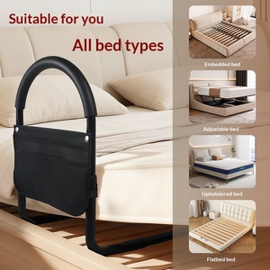Barandillas Laterales en Forma de L Negras MK01022 <span class=keywords><strong>para</strong></span> Camas de Ancianos, Ajustables en Altura, de Seguridad, 34x6x43cm - Product Image 2