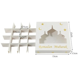 Cajas de Chocolate con Ventana Transparente de 16 Compartimentos, Caja de Regalo para Dulces con Diseño de <span class=keywords><strong>Castillo</strong></span> Eid Mubarak, para Decoración de Fiestas Eid y Ramadán - Product Image 3