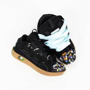 รองเท้าผ้าใบแฟชั่นสุดหรูระดับไฮเอนด์ปี 2025 แบรนด์ดีไซเนอร์ Lanvine ของแท้ ผู้ชาย ระบายอากาศได้ดี ผลิตจากผ้าฝ้าย เพิ่มความสูง - Product Image 2