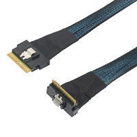 ST-JY PCI-E Ultraport Slimline SAS SFF-8654 8I 74pin Lurus 8654 8I 90 Derajat Kabel Adaptor Tembaga Berlapis Timah untuk Komputer SSD