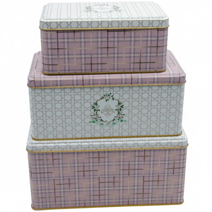 Rectangular <b>Metal</b> Storage Box Set – 260x170x125 mm - 245x145x100 mm- 193x117x88 mm ( Set of 3 ) Rosy Rosy Design - Product Image 2
