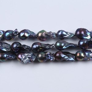 Perles d'eau douce naturelles de 15 à 19 mm, forme baroque, blanches, perles en vrac faites à la main, Zhuji, perles noires de Mars pour la fabrication de bijoux - Product Image 3