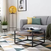 Mesa de Centro de Vidrio para Sala de Estar, Muebles Modernos de Lujo, Simplicidad, Mesa de Té Negra, Minimalismo Italiano, Duradera y Fácil de Limpiar