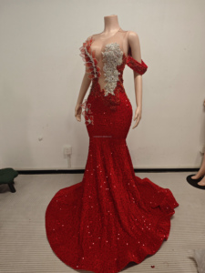 Ocstrade Listo para Enviar - Contacta Antes de Ordenar Vestido de Fiesta de Cumpleaños <span class=keywords><strong>con</strong></span> Hojas 3D y Pedrería, Vestido de Noche sin Mangas Elegante - Product Image 5