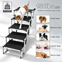 Escalier pliable en acier pour chien et chat, surface large antidérapante, escalier portable pour animaux de compagnie pour SUV/camion (capacité 50 kg)