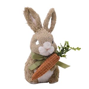 GY BSCI Горячая распродажа: Пасхальный кролик ручной работы, украшение для дома, кролик с морковью, пасхальный декор из соломы - Product Image 6