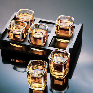 2 Oz <span class=keywords><strong>Square</strong></span> Tequila gelas kristal, cangkir anggur kecil, batang tebal Ktv, kaca bir kecil bekas - Product Image 3