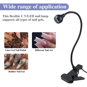 Lámpara UV LED de escritorio con cuello de cisne flexible, 395nm, para curado de pegamento de uñas, <span class=keywords><strong>luz</strong></span> <span class=keywords><strong>ultravioleta</strong></span> púrpura para uso <span class=keywords><strong>en</strong></span> oficina - Product Image 5