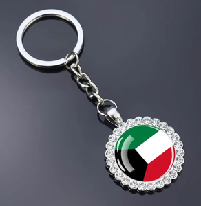 Nuevo Llavero con Bandera de Jordania, Llavero con Pedrería, Accesorio para Bolsa, Colgante con Detalles en Cristal, Anillo para Llaves, Personalizable con Todas las Banderas Nacionales - Product Image 3