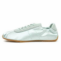 Baskets décontractées rétro pour femmes en satin de soie avec empiècements en daim, à lacets, semelle en caoutchouc, légères, style marche