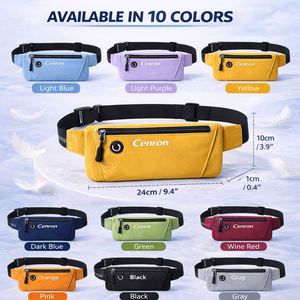 Sac banane unisexe réglable pour sports de plein air, en tissu Oxford durable, forme tonneau, résistant à l'eau, avec fermeture éclair, pour téléphone portable - Product Image 2