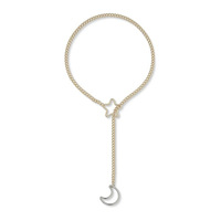 Nouveau Collier Transfrontalier Lune Dorée et XINGX, Style Punk Gothique, Réglable, avec Chaîne Cubaine et Pendentif en Y