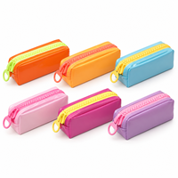 Trousse à crayons en PVC de grande capacité, pochette à crayons colorée à fermeture éclair, organisateur de papeterie portable pour étudiants, école, bureau
