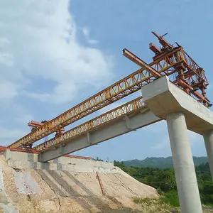 Grúa de lanzamiento de doble viga de acero 200T, lanzador de viga de puente de autopista