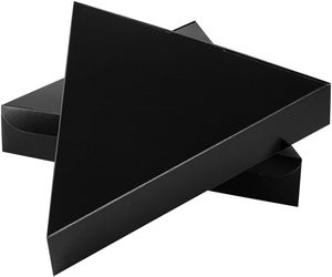 Caja para Rebanadas de Pizza, Contenedores Tipo Concha para Rebanadas de Pizza, Resistentes a la Grasa, con Cierre de Lengüeta, Papel Negro, Cajas Individuales para Pizza para Restaurantes y Kioscos - Product Image 1
