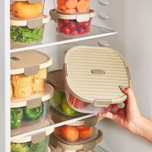 Hộp bảo quản thực phẩm kín khí MONR có thể tái sử dụng, ba kích cỡ, chất liệu nhựa, dùng để sắp xếp và bảo quản thực phẩm trong tủ lạnh - Product Image 4