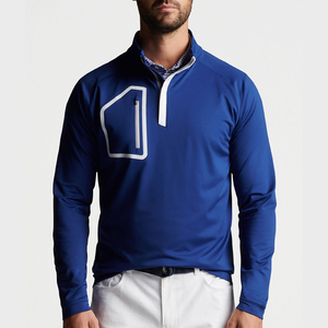 Pull Streetwear en tricot à col roulé de qualité pour hommes Polo manches longues 1/4 Pull zippé imperméable - Product Image 2