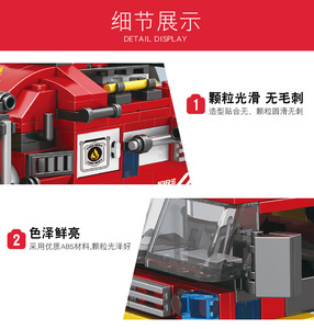 806 Piezas de Bloques de Construcción de Camiones de <span class=keywords><strong>Bomberos</strong></span> 8 en 1, Juguetes de Construcción de Ladrillos de Bombero para Niños - Product Image 5