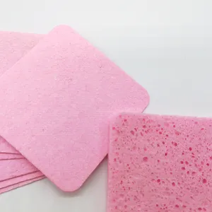 Kitchen utensils cleaning wood pulp cotton biodegradable cleaning sponge mesh cellulose sponge