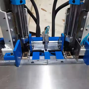Machine de coupe automatique à angle droit à double <span class=keywords><strong>coin</strong></span> rond du système hydraulique à deux têtes à haut rendement - Product Image 4