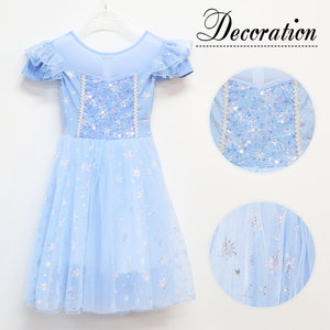 Sommerliche Elsa Prinzessin Kleider für Kinder Luxuriöse Schneeflocken Mädchenkleider 2-12 Jahre Prinzessin - Product Image 2
