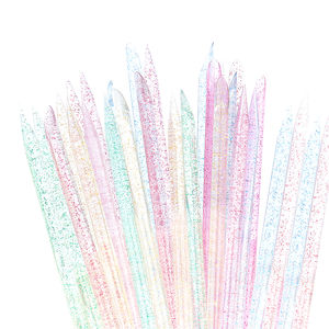 Herramientas empujadoras de cutículas de uñas de plástico con purpurina <span class=keywords><strong>Rosa</strong></span> plateada al por mayor, palos para <span class=keywords><strong>manicura</strong></span> y pedicura - Product Image 1