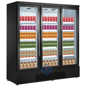 1500L kích thước đầy đủ 3 cửa kính thẳng đứng đồ uống mát Showcase cho chai bia uống sữa chua Sữa nước trái cây - Product Image 2