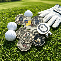 Surtido de Marcadores de Bola de Golf Personalizables para Mujer con Clip para Gorra y Estuche de Exhibición Verde