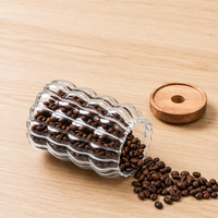 OEM Transparante Glazen Pot met Acacia Houten Deksel, Set met Meerdere Formaten voor Opslag van Havermout, Snoep, Noten, Koffiebonen, Thee, Verpakt in Karton