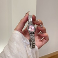 Reloj de Lujo para Mujer, Correa de Acero Inoxidable, Forma Ovalada, Resistente al Agua, Cierre de Mariposa, Elegante Reloj de Cuarzo