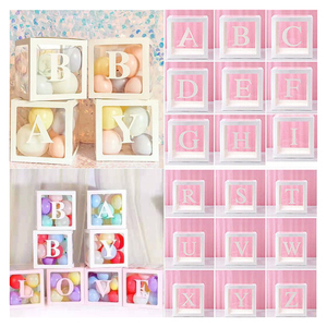 Transparent balloon boxes decor with letters clear balloon box for wedding party christmas valentine's day balloon box