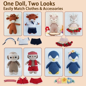 Đồ chơi thú nhồi bông amigurumi nhỏ, thủ công, dệt kim mềm mại, bán buôn khủng long, hàng thủ công làm bằng tay, búp bê móc len cho bé - Product Image 3