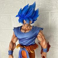 Figurine d'action lumineuse en PVC JT Super Blue Goku avec décoration sculptée à double tête