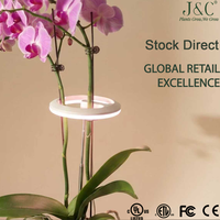 Lampe de croissance LED pour orchidées, forme annulaire, spectre complet, 10W, blanc 4000K, alimentation USB, minuterie automatique 8/12/16H, croissance des plantes