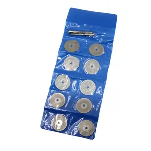10PCS Emery Diamond Coated Double Side Cutting Discs Cut Off Blade Grinding Disc With 3.0mm Mandrel For Dremel Rotary Tools