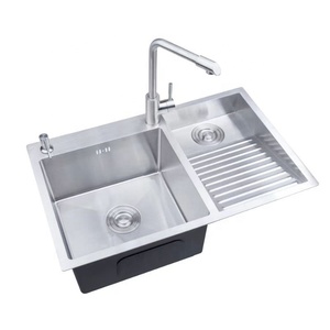 Fregadero de acero inoxidable para lavandería y cocina con escurridor y tabla de lavado para balcón - Product Image 2