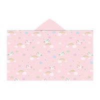 Serviette de plage à capuche en microfibre suédée imprimée avec un motif de dessin animé personnalisé, séchage rapide pour enfant, été
