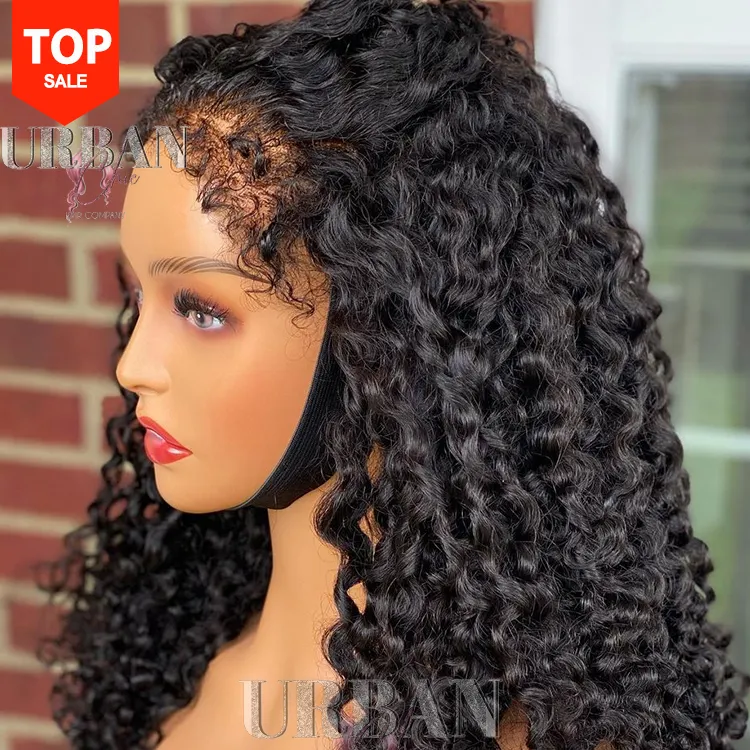 Wholesale Raw indian curly full lace wig Human Hair kinky curly wig with curly hairline edges wig