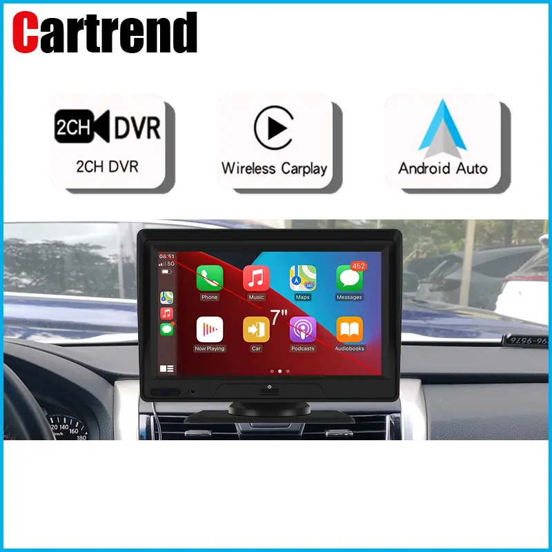 ユニバーサル7インチGPSナビゲーションカーリアビューカメラミラーダッシュカムボイスコントロールWifiBT DVR CarplayAndroid自動タッチスクリーン