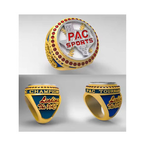 Bague de championnat de football de basket-ball en alliage de haute qualité personnalisée en usine plaquée or/argent - Product Image 4