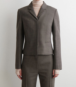Costumes pour femmes, coupe classique, élégants, respirants, avec motif de lettres brodées, blazer en laine pour femmes, longueur intégrale, pour le bureau - Product Image 1