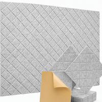 Panneau acoustique en feutre PET matelassé en forme de losange, en fibre de polyester 3D, insonorisant, à coller soi-même, pour la décoration intérieure