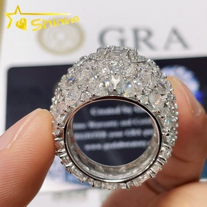 Neues Design Diamanttester-beständiger Hochwertiger Herrenring aus 925er Silber Feiner Schmuck Vollständig Iced Out Hip-Hop-Ring mit Moissanit im Fantasieschliff - Product Image 3