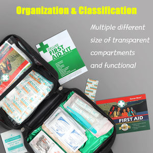 Trousse de premiers soins pour voiture avec logo personnalisé, étanche, avec fournitures médicales d'urgence - Product Image 1