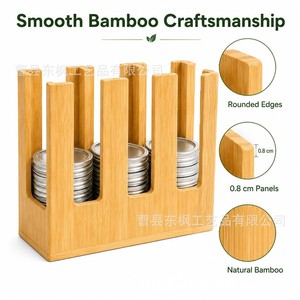 Wood Cup Lid <b>Storage</b> <b>Box</b> Rectangle Standing Type Kitchenware Organizer Desktop <b>Drawer</b> Organizer - Product Image 4