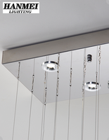 Lampes suspendues en cristal LED personnalisées avec hauteur réglable pour restaurant et salon - Blanc chaud