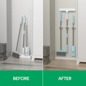 For <b>Wall</b> Mounted <b>Mop</b> Broom Stand Non-Perforated 1/3/4 Pack Strong Adhesive Clip Eco-Friendly Easy Installation for Bathroom - Product Image 6