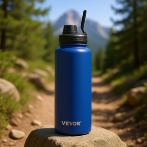 Bouteille d'eau isotherme en acier inoxydable DB 40 oz à large ouverture avec couvercle bleu pour la randonnée, le camping et les boissons - Product Image 2